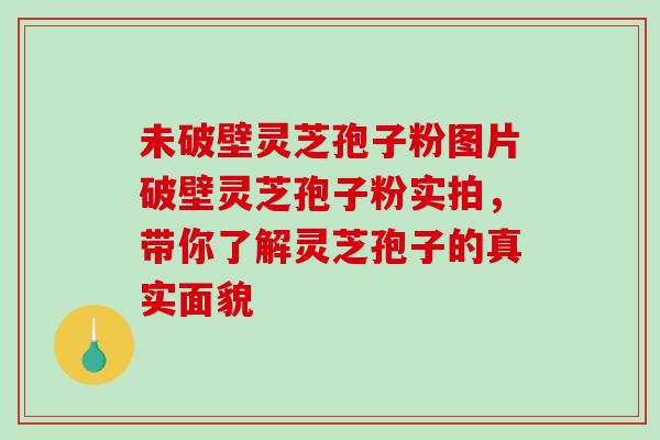 未破壁灵芝孢子粉图片破壁灵芝孢子粉实拍，带你了解灵芝孢子的真实面貌