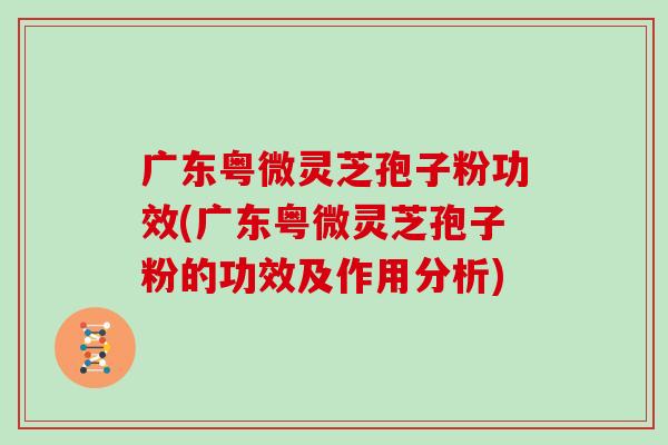 广东粤微灵芝孢子粉功效(广东粤微灵芝孢子粉的功效及作用分析)