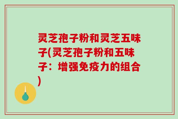 灵芝孢子粉和灵芝五味子(灵芝孢子粉和五味子：增强免疫力的组合)