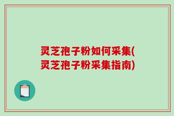 灵芝孢子粉如何采集(灵芝孢子粉采集指南)