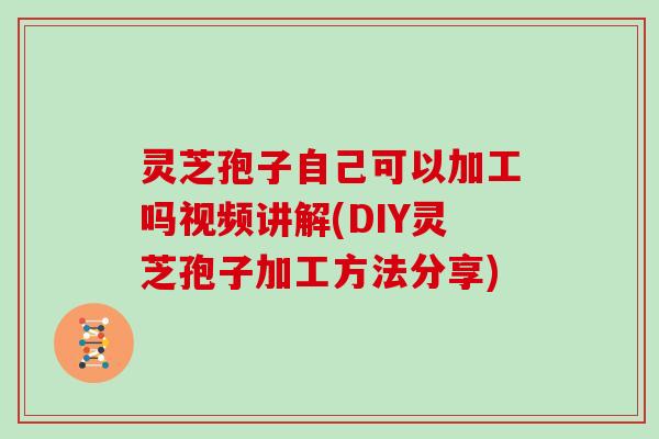 灵芝孢子自己可以加工吗视频讲解(DIY灵芝孢子加工方法分享)