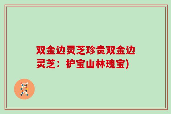 双金边灵芝珍贵双金边灵芝：护宝山林瑰宝)