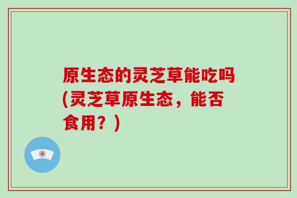 原生态的灵芝草能吃吗(灵芝草原生态，能否食用？)