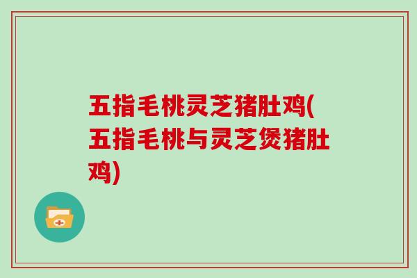 五指毛桃灵芝猪肚鸡(五指毛桃与灵芝煲猪肚鸡) 五指毛桃灵芝猪肚鸡(五指毛桃与灵芝煲猪肚鸡)