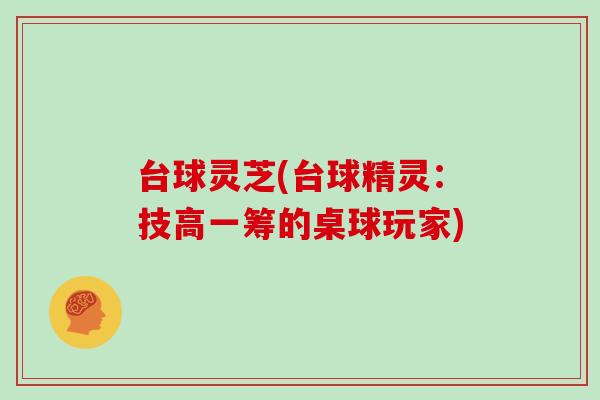 台球灵芝(台球精灵：技高一筹的桌球玩家)