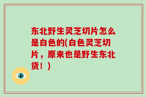 东北野生灵芝切片怎么是白色的(白色灵芝切片,原来也是野生东北货!) 东北野生灵芝切片怎么是白色的(白色灵芝切片,原来也是野生东北货!)