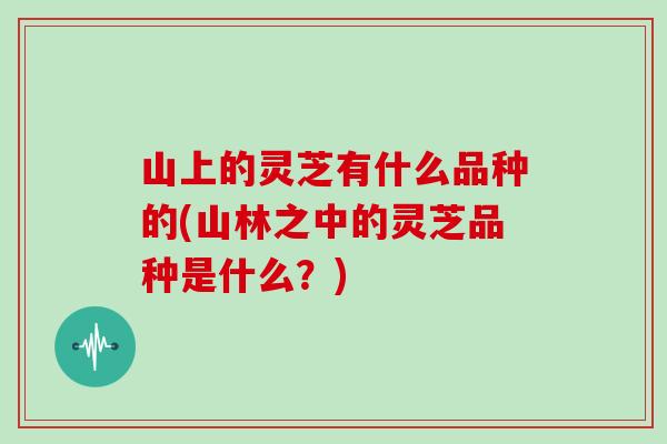 山上的灵芝有什么品种的(山林之中的灵芝品种是什么？)