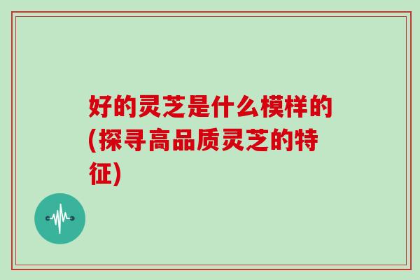 好的灵芝是什么模样的(探寻高品质灵芝的特征)