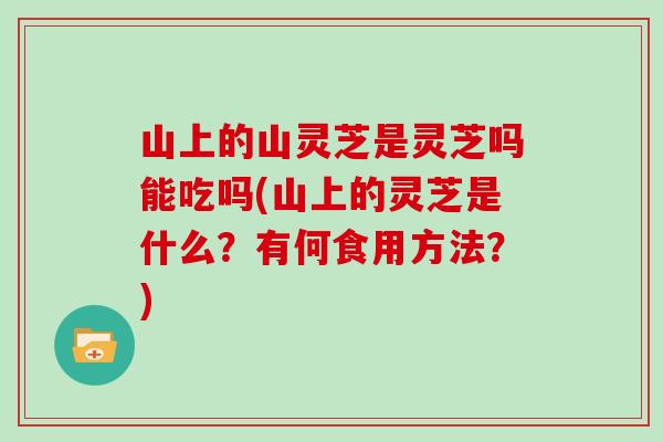 山上的山灵芝是灵芝吗能吃吗(山上的灵芝是什么？有何食用方法？)