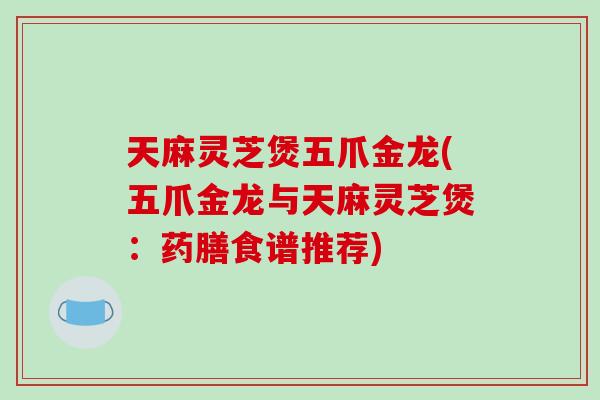 天麻灵芝煲五爪金龙(五爪金龙与天麻灵芝煲：药膳食谱推荐)