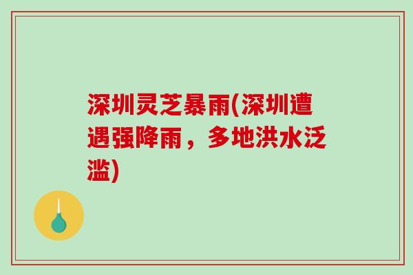 深圳灵芝暴雨(深圳遭遇强降雨，多地洪水泛滥)
