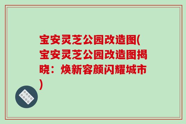 宝安灵芝公园改造图(宝安灵芝公园改造图揭晓：焕新容颜闪耀城市)