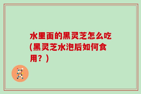 水里面的黑灵芝怎么吃(黑灵芝水泡后如何食用？)
