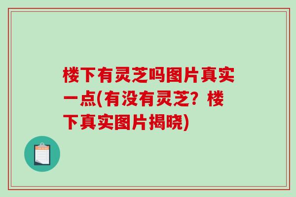 楼下有灵芝吗图片真实一点(有没有灵芝？楼下真实图片揭晓)