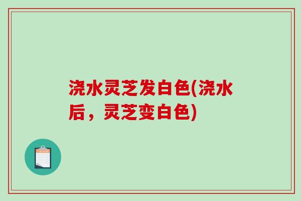 浇水灵芝发白色(浇水后，灵芝变白色)