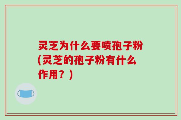 灵芝为什么要喷孢子粉(灵芝的孢子粉有什么作用？)