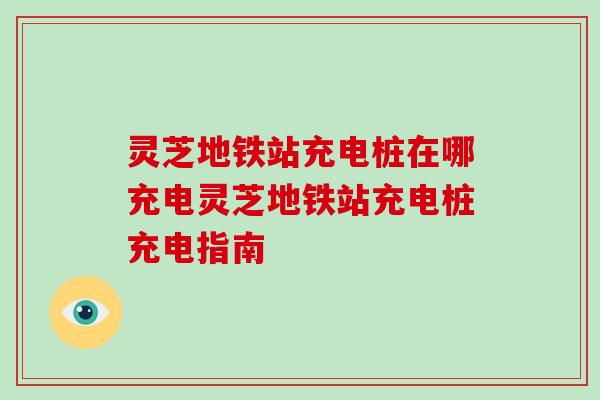 灵芝地铁站充电桩在哪充电灵芝地铁站充电桩充电指南