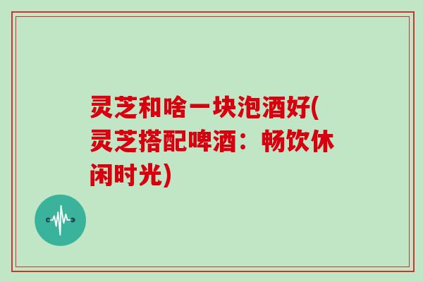灵芝和啥一块泡酒好(灵芝搭配啤酒：畅饮休闲时光)