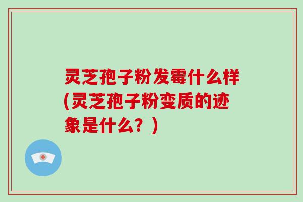 灵芝孢子粉发霉什么样(灵芝孢子粉变质的迹象是什么？)