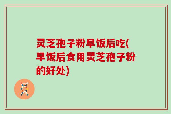 灵芝孢子粉早饭后吃(早饭后食用灵芝孢子粉的好处)