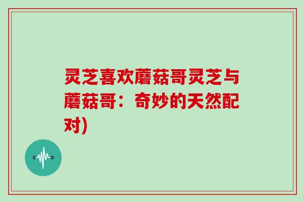灵芝喜欢蘑菇哥灵芝与蘑菇哥：奇妙的天然配对)