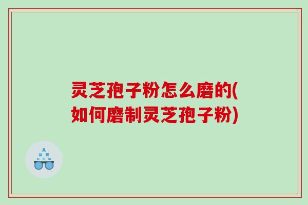 灵芝孢子粉怎么磨的(如何磨制灵芝孢子粉)