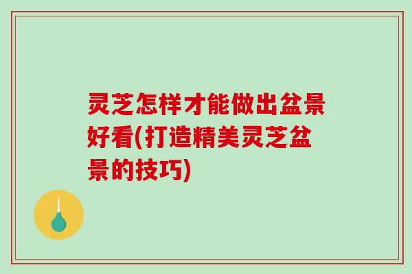 灵芝怎样才能做出盆景好看(打造精美灵芝盆景的技巧)