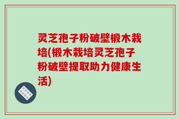 灵芝孢子粉破壁椴木栽培(椴木栽培灵芝孢子粉破壁提取助力健康生活)