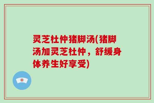 灵芝杜仲猪脚汤(猪脚汤加灵芝杜仲，舒缓身体养生好享受)