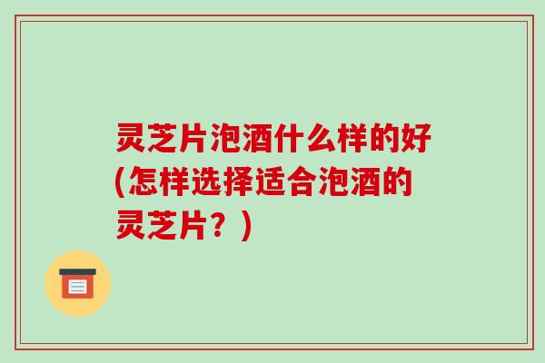 灵芝片泡酒什么样的好(怎样选择适合泡酒的灵芝片？)