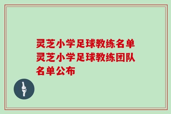 灵芝小学足球教练名单灵芝小学足球教练团队名单公布
