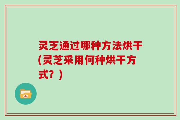 灵芝通过哪种方法烘干(灵芝采用何种烘干方式？)