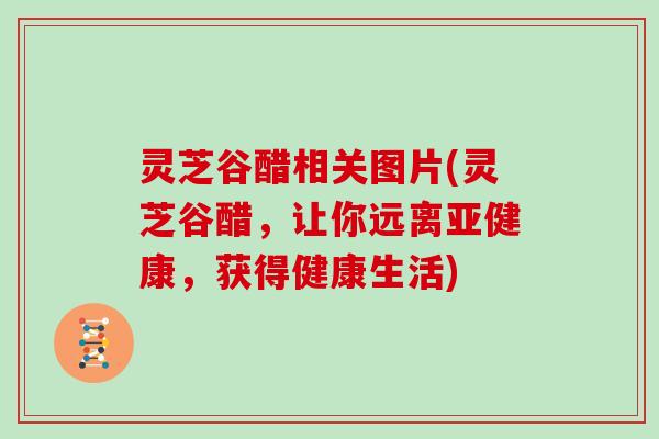 灵芝谷醋相关图片(灵芝谷醋，让你远离，获得健康生活)