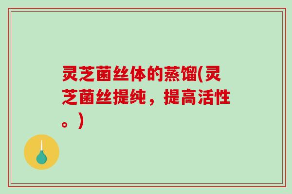 灵芝菌丝体的蒸馏(灵芝菌丝提纯，提高活性。)