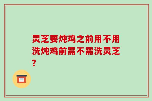 灵芝要炖鸡之前用不用洗炖鸡前需不需洗灵芝？