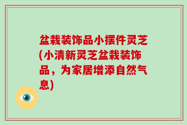 盆栽装饰品小摆件灵芝(小清新灵芝盆栽装饰品，为家居增添自然气息)
