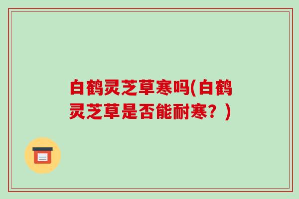 白鹤灵芝草寒吗(白鹤灵芝草是否能耐寒？)