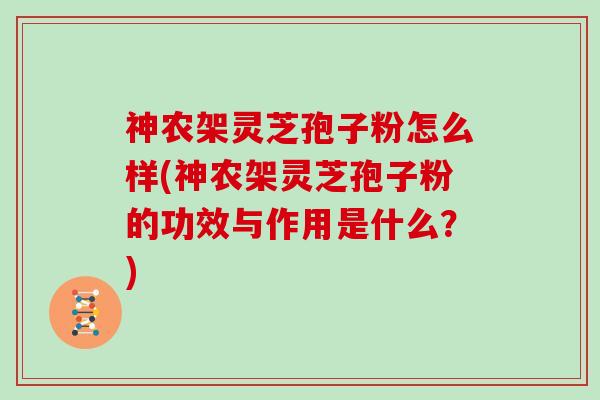 神农架灵芝孢子粉怎么样(神农架灵芝孢子粉的功效与作用是什么？)