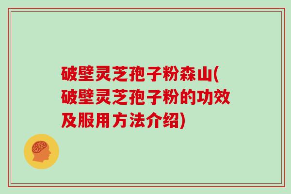 破壁灵芝孢子粉森山(破壁灵芝孢子粉的功效及服用方法介绍)