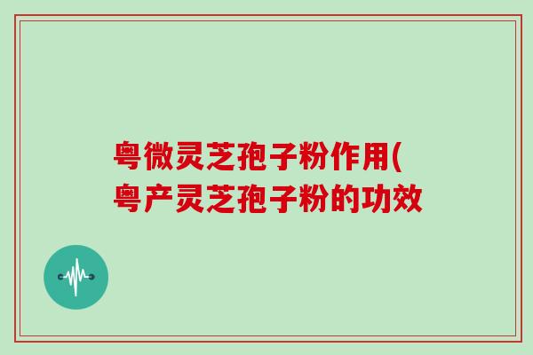 粤微灵芝孢子粉作用(粤产灵芝孢子粉的功效