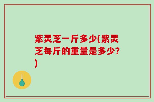 紫灵芝一斤多少(紫灵芝每斤的重量是多少？)