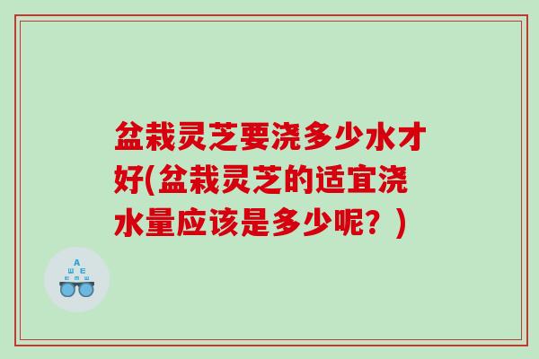 盆栽灵芝要浇多少水才好(盆栽灵芝的适宜浇水量应该是多少呢？)