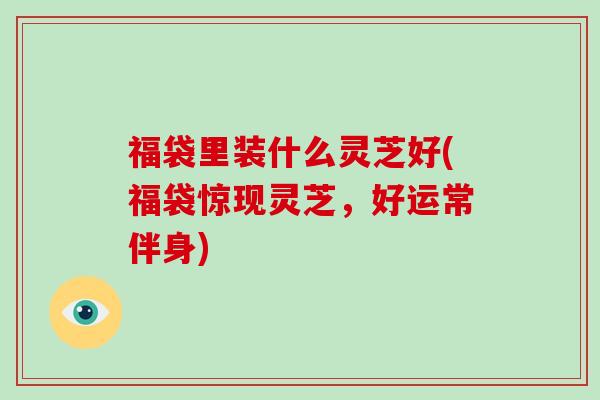福袋里装什么灵芝好(福袋惊现灵芝，好运常伴身)