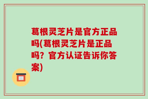 葛根灵芝片是官方正品吗(葛根灵芝片是正品吗？官方认证告诉你答案)