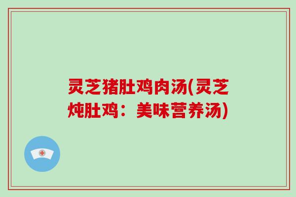 灵芝猪肚鸡肉汤(灵芝炖肚鸡：美味营养汤)