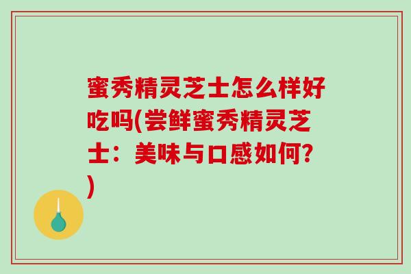 蜜秀精灵芝士怎么样好吃吗(尝鲜蜜秀精灵芝士：美味与口感如何？)