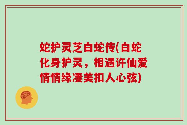 蛇护灵芝白蛇传(白蛇化身护灵，相遇许仙爱情情缘凄美扣人心弦)