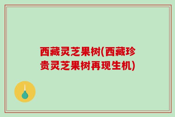 西藏灵芝果树(西藏珍贵灵芝果树再现生机)