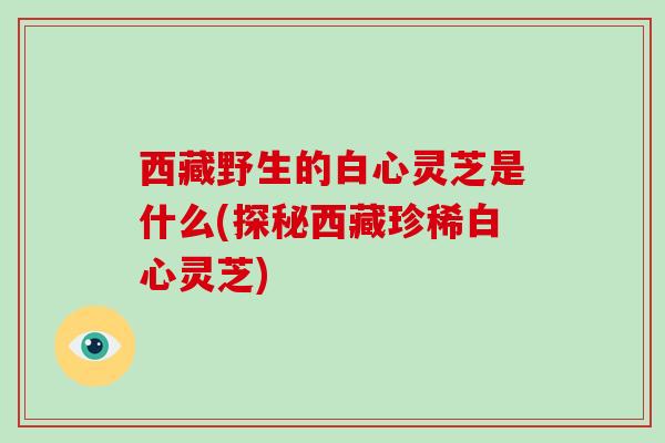 西藏野生的白心灵芝是什么(探秘西藏珍稀白心灵芝)