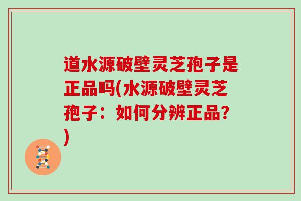 道水源破壁灵芝孢子是正品吗(水源破壁灵芝孢子：如何分辨正品？)